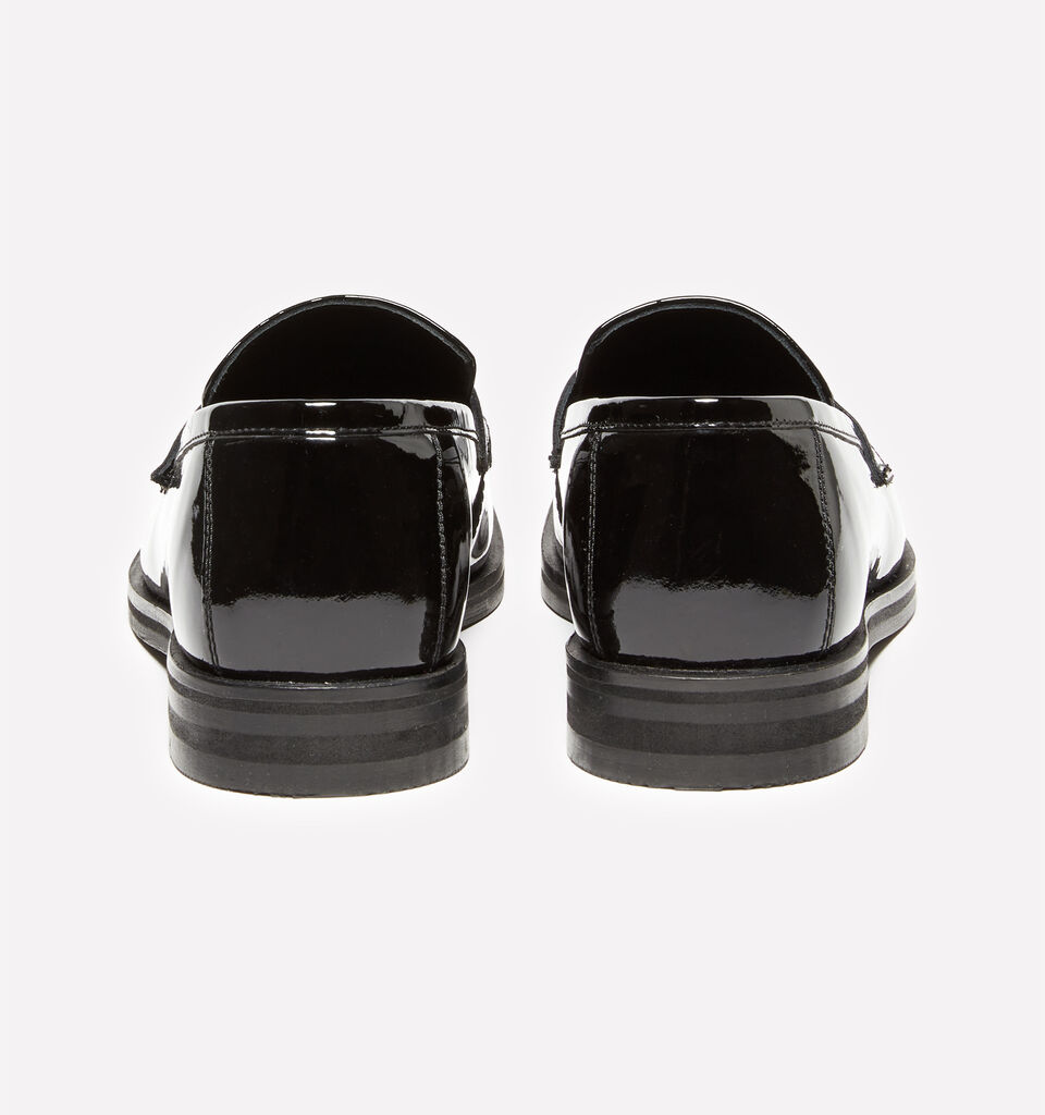 Black moccasins in 100% patent leather - women's flat shoes - Black | Sisley image number 3